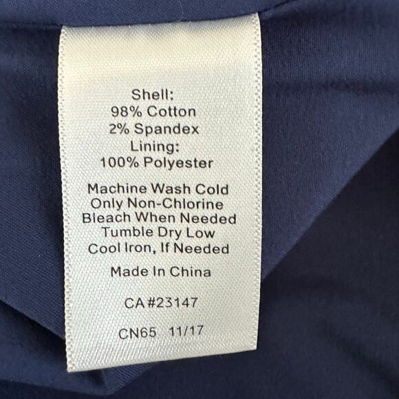 Womens Talbots Navy Blue Pink White Floral Chino Mini Skirt Stretch Pockets 4 - Picture 6 of 6